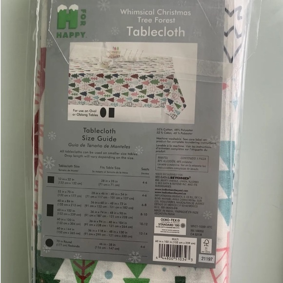 Brand, new Bed Bath, and Beyond Christmas tablecloth 60x102” - Picture 2 of 3